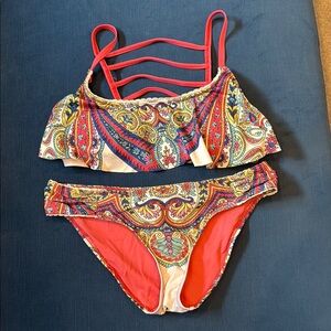 Lucky Brand Colorful Paisley Bikini Set
